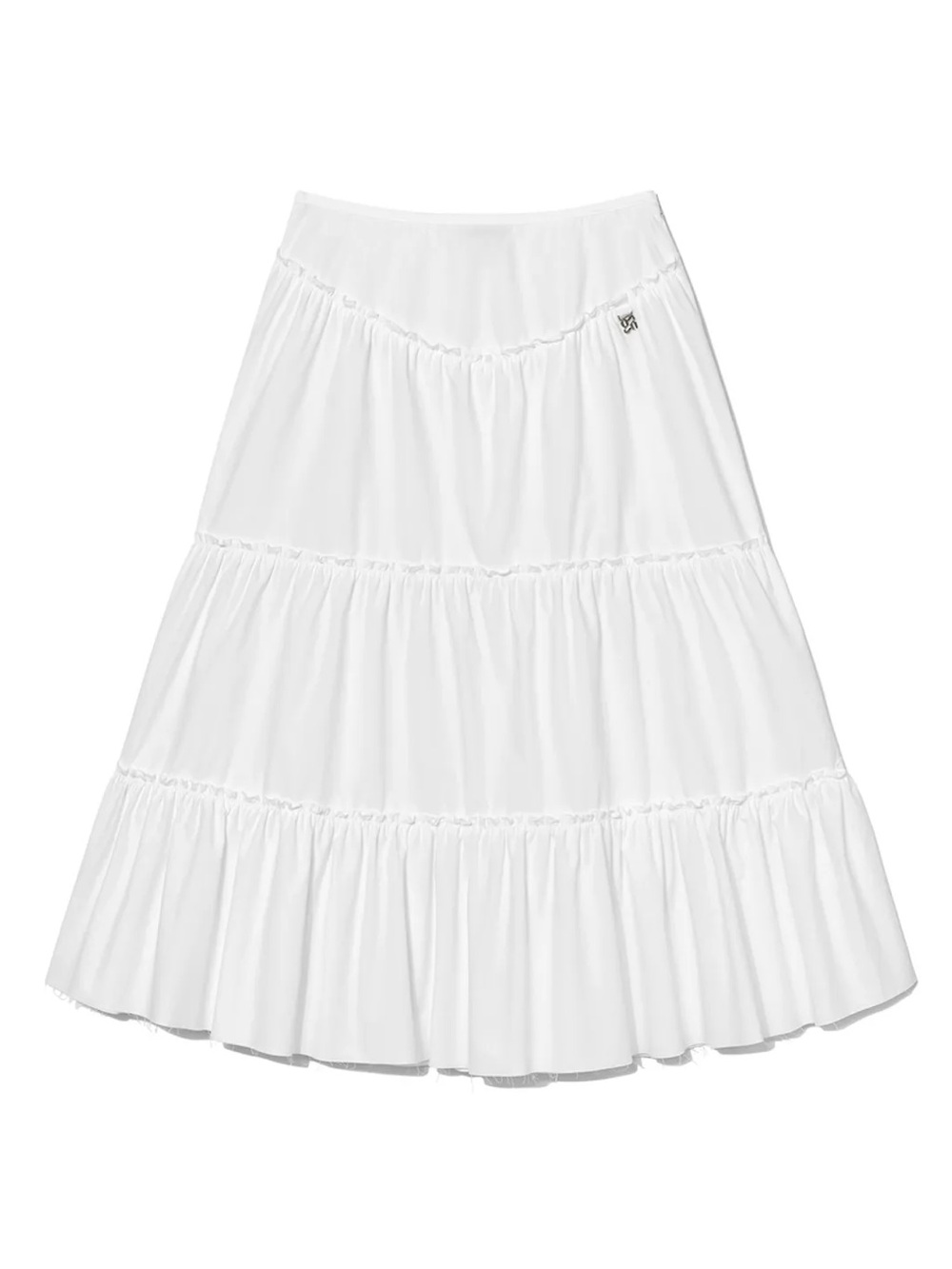 GLOWNY Rodeo Tiered Maxi Skirt White Size S